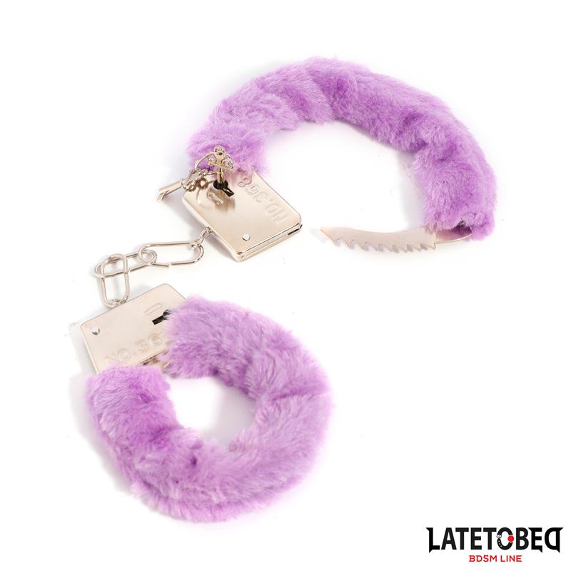 Esposas de Metal Furry de Pelo Purpura