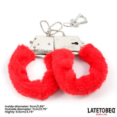 Esposas de Metal Furry con Pelo Rojo
