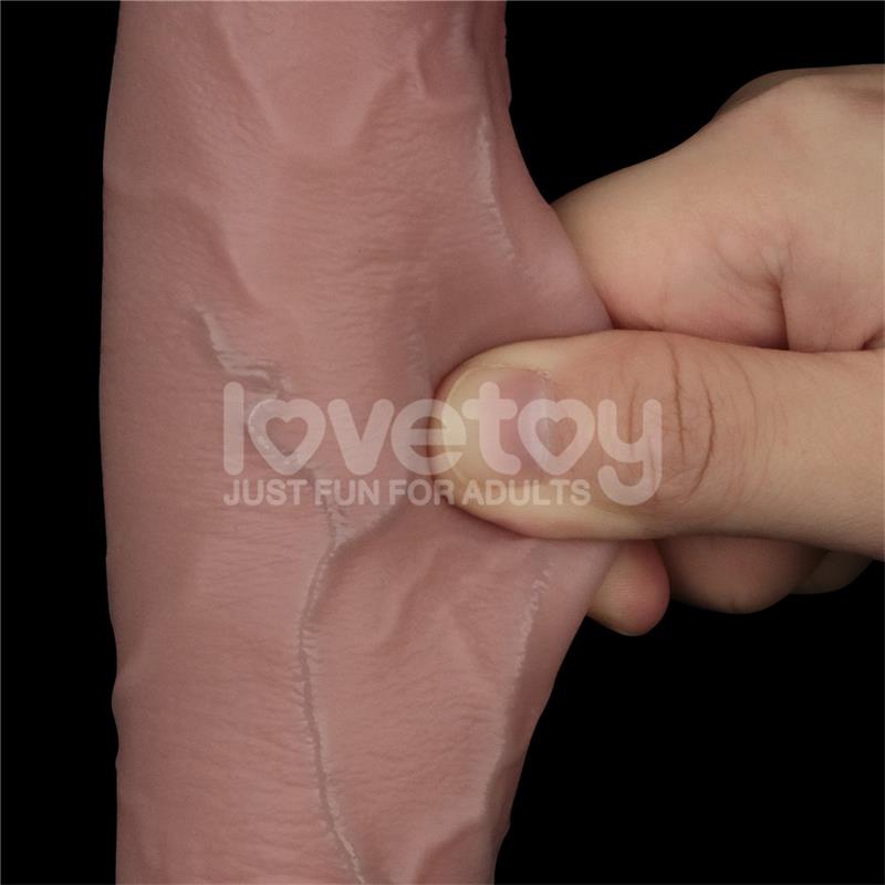 Dildo con Vibracion Piel Deslizante Silicona Dual Layer 10