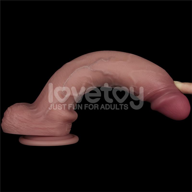 Dildo con Vibracion Piel Deslizante Silicona Dual Layer 10