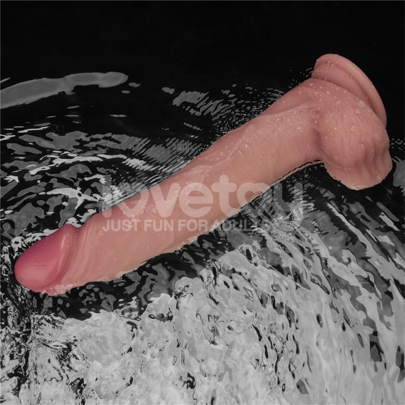 Dildo con Vibracion Piel Deslizante Silicona Dual Layer 10