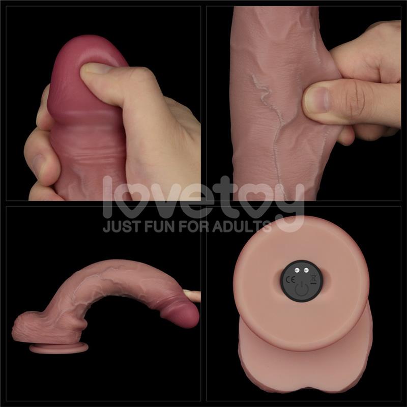 Dildo con Vibracion Piel Deslizante Silicona Dual Layer 10