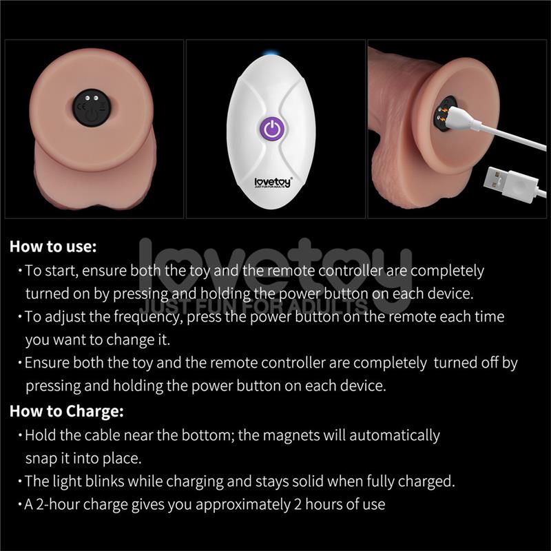 Dildo con Vibracion Piel Deslizante Silicona Dual Layer 10