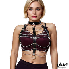 Hilda Arnes de Pecho con Cadenas Cuero Vegano Talla unica