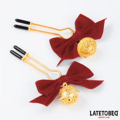 Pinzas para Pezones con Lazos Rojos