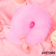 Plug Anal Rosa con Cola de Zorro Rosa